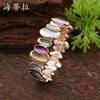 Color Painted Oil Geometric Petal Elastic Bracelet Fashion Irregular Flower Ladies Premium Bracelet