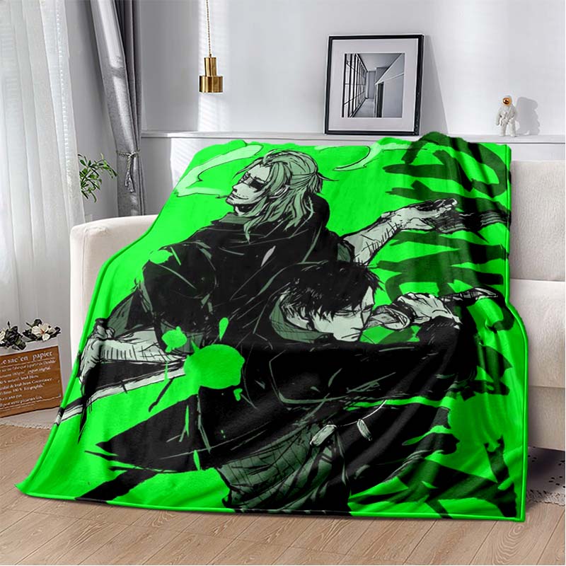 Gangsta Anime Nicolas Brown Print Soft Flannel Throw Blanket Lightweight Warm Sofa Couch Bed Home Decor Cover