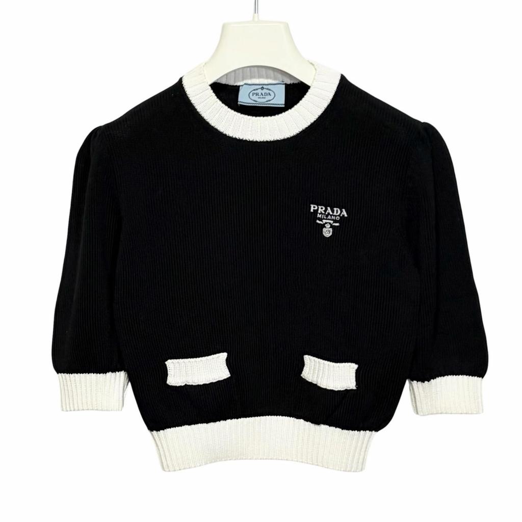 PRADA Crew neck front logo Size 38 Knit Men's Model P24I1R