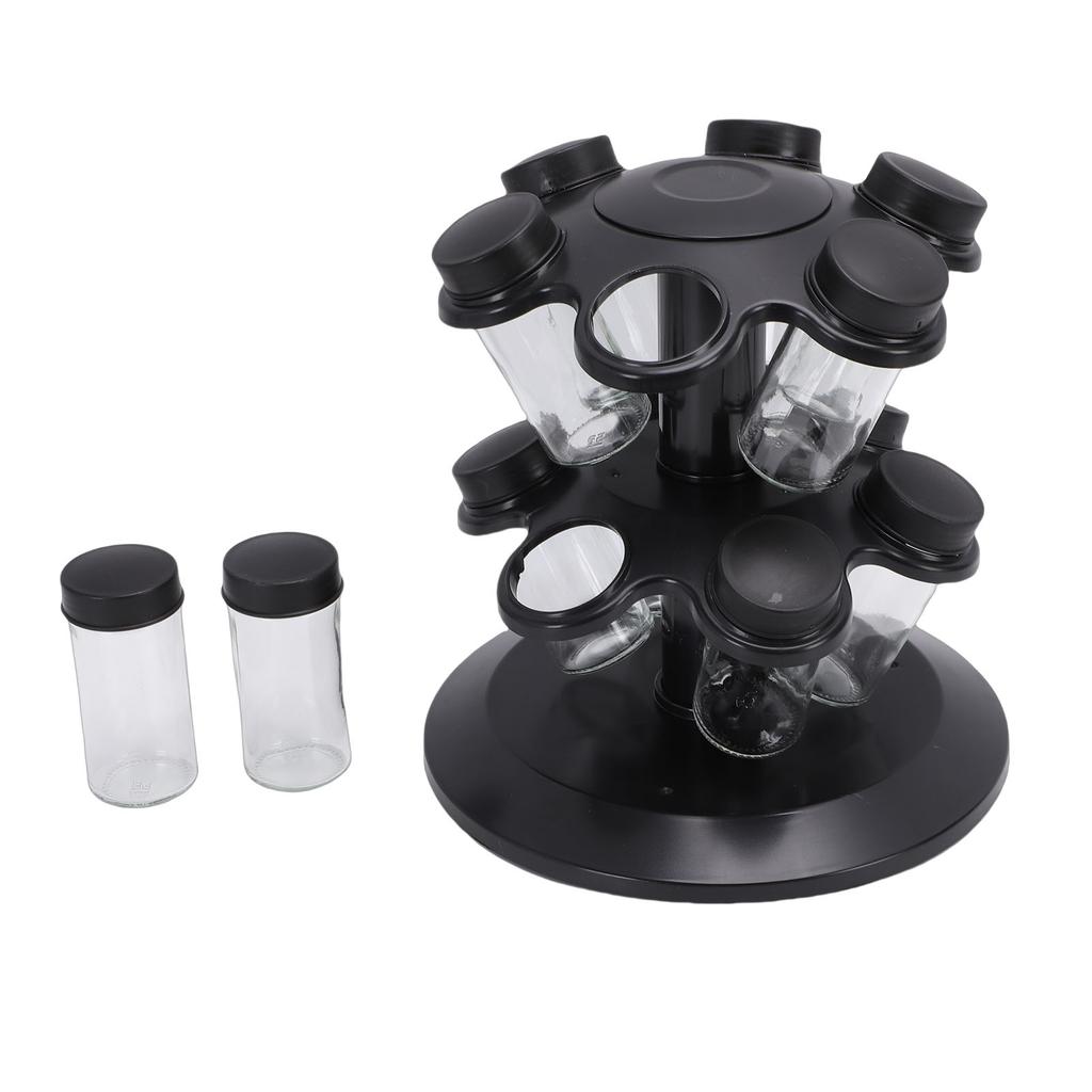 Revolving Countertop Seasoning Bottle Rack Kitchen Rotating Seasoning Jar Rack Condiment Holder Shelf