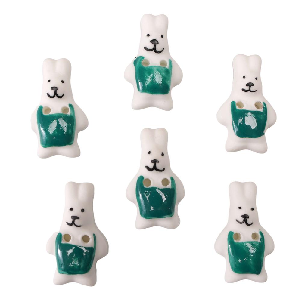 Lovely Ceramic Button Cartoon Ceramic Beads Cartoon Rabbit Puppy Button Beads DIY Jewelry Beads DIY Clothing Beads 1pc