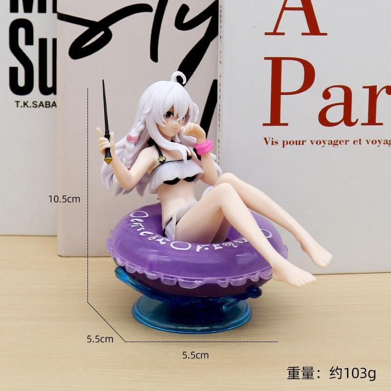 Anime Girl Figure Bundle, Elaina Rem Miku Anime Collectible Model, Car Dashboard Decor Gift