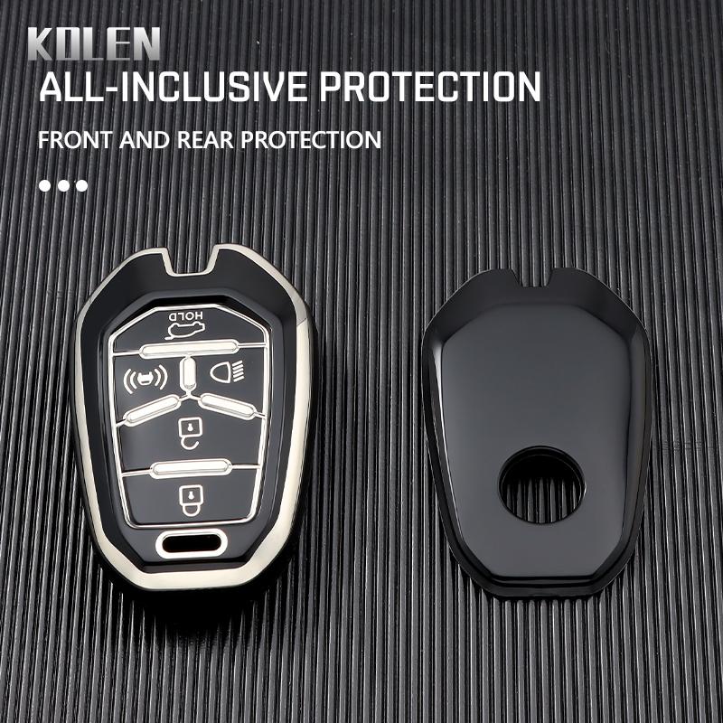5 Buttons Tpu Auto Smart Key Fob Cover Case Housing Fit For Ssangyong Rexton Y400 Y450 G4 Protected Mount Keyless Remote Bag Auto Accessories