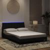VidaXL Bed Frames with LED Lights, Upholstered Bed with Slat Base, Double Bed, Adult Bed, Modern, Black 140x200 Cm 3213783