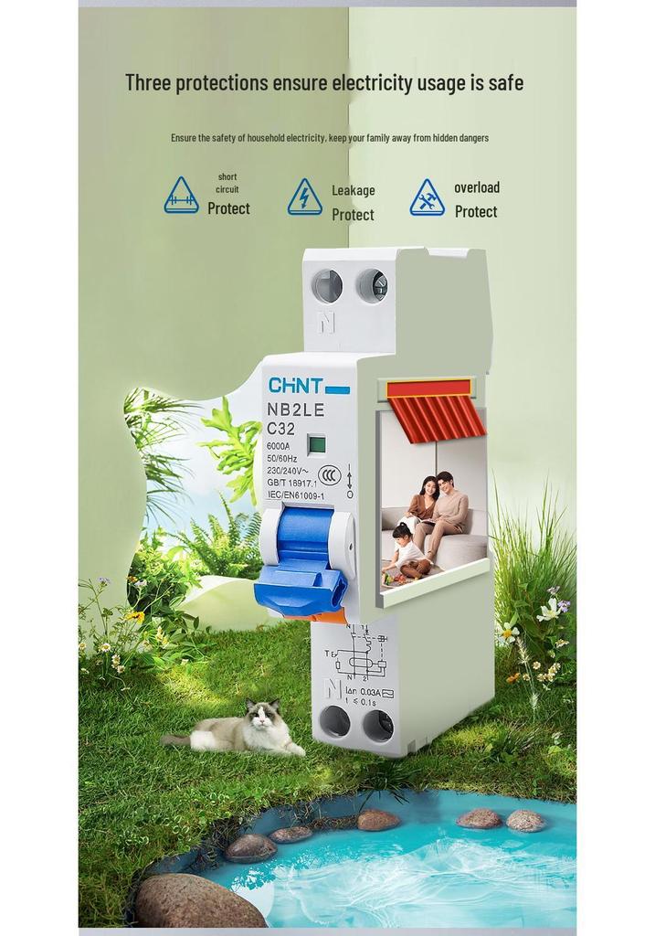 Chint NB2LE Residual Current Circuit Breaker - 10A to 40A Miniature.
