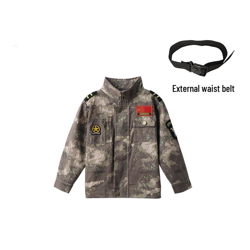 Kids' Summer Camo Uniform Set for Military Training and Outdoor Events - Unisex