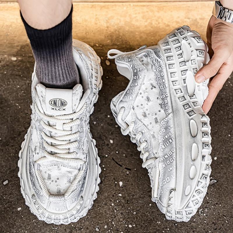 Fashion Niche Designed Casual Thick Soled Men's Shoes 2025 Autumn Low Top Comfortable Versatile Fashion Trend Non Slip Platform sneakers