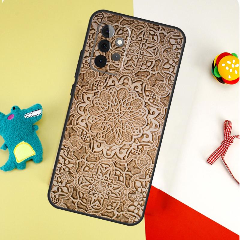 Indian Floral Henna Mandala For Samsung Galaxy A55 A35 A15 A54 A34 A14 A53 A33 A13 A05 A06 A16 A22 A32 A52 Phone Case