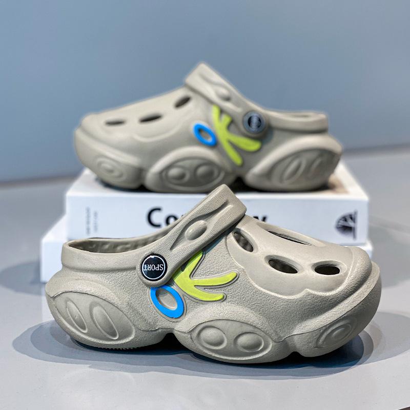 

Дитячі капці легкі сумка голова шльопанці хлопчики пляжне взуття м яка підошва дихаючі дівчачі сандалі дитячий одяг садове взуття 30 сірий колір