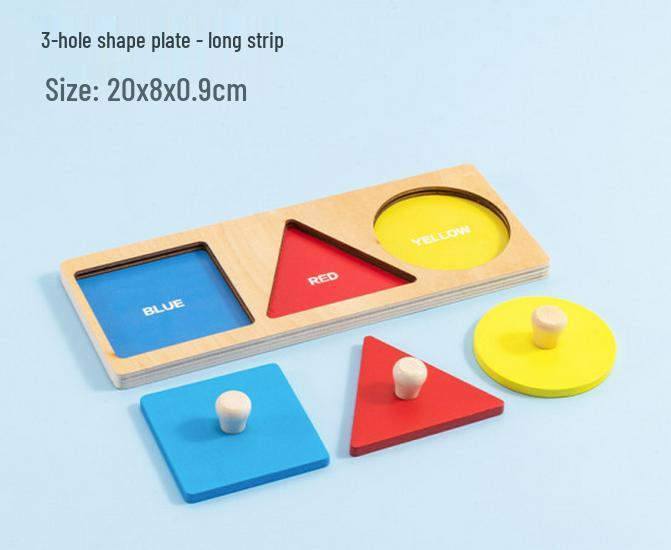 Montessori Geometric Shape Recognition Board - Wooden Toys for Early Education and Kindergarten