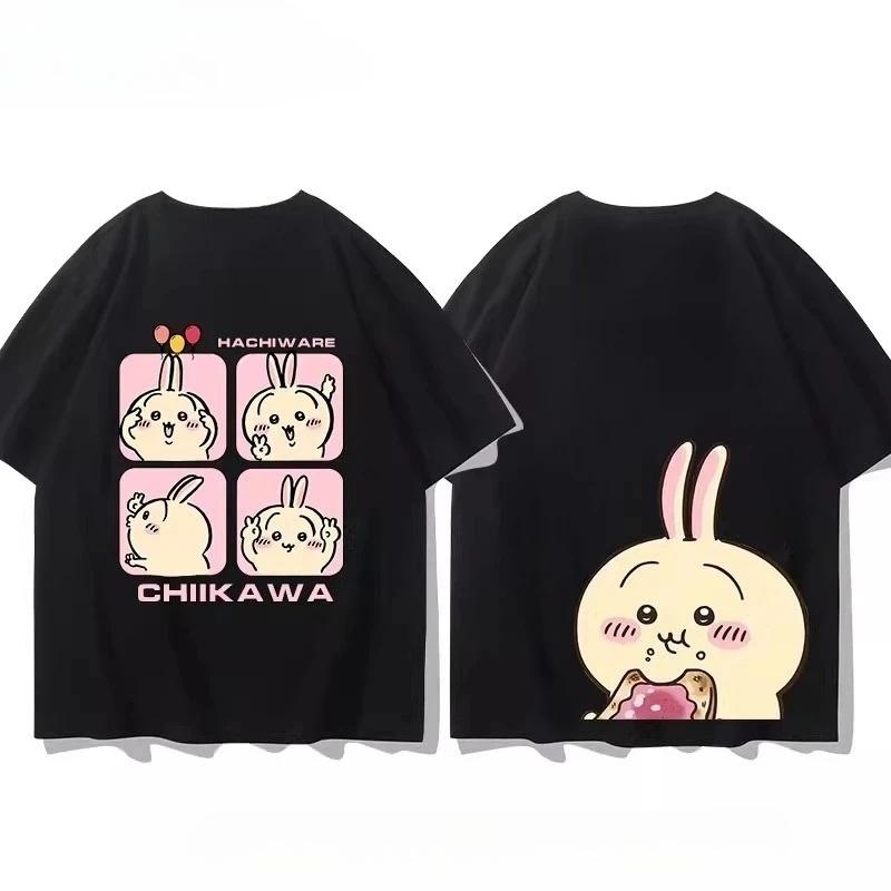 2026 Chiikawa T-shirt Kawaii Animation Outdoor Street Sports Casual Loose Comfortable Cotton Short Sleeve Y2K
