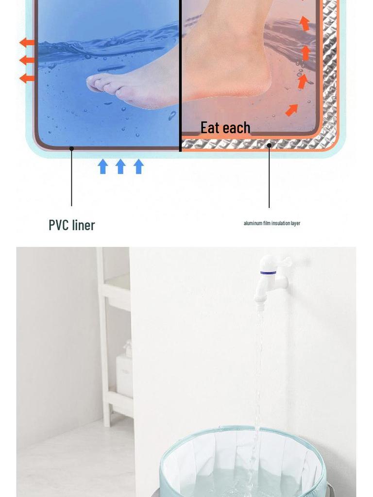 Winter Portable Multifunctional Foot Bath Bucket - Insulated & Foldable for Home or Dorm Use