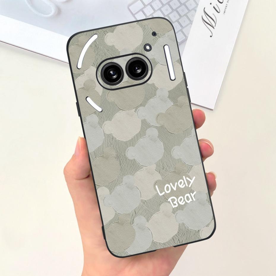 Für Nichts Telefon (2a) (2) Schwarze Silikon-Schutzhülle Für Nothing Phone2 Phone 2a Niedliche Cartoon-Weichschalen