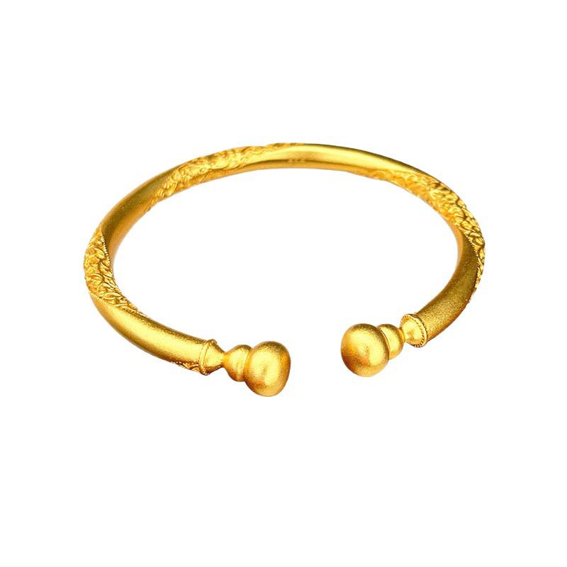 Gold-Plated Ethnic Style Golden Monkey Cudgel Openable Bracelet