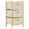 VidaXL Storage Shelves with 3 Fabric Baskets 2 Pcs Beige Cedar