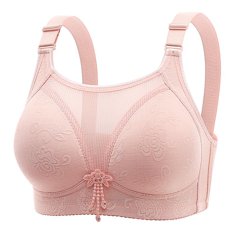 Large size without steel ring, sexy jacquard gathered, side cinched, accessory breast, anti glare, strapless women's underwear bra