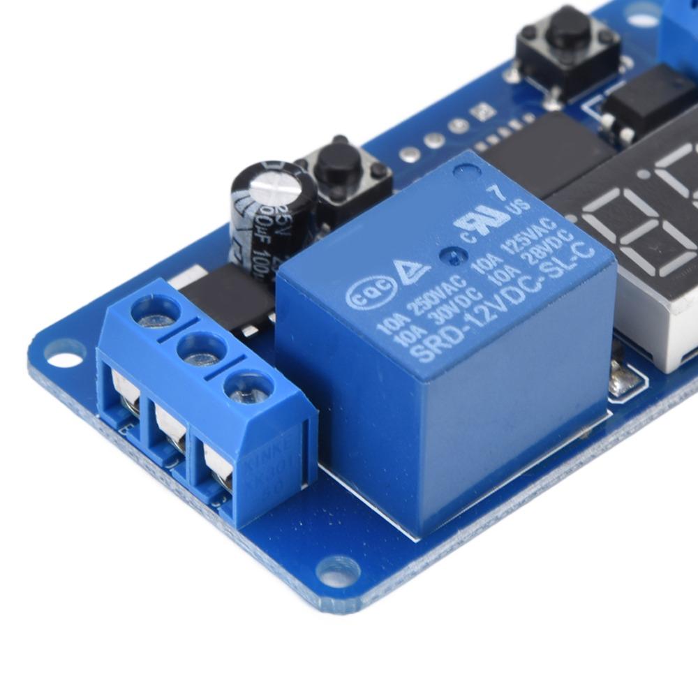 12V 12V Time Control Switch 0-999S High-level Trigger Timer Switch Module Power-off Memory with LED Display
