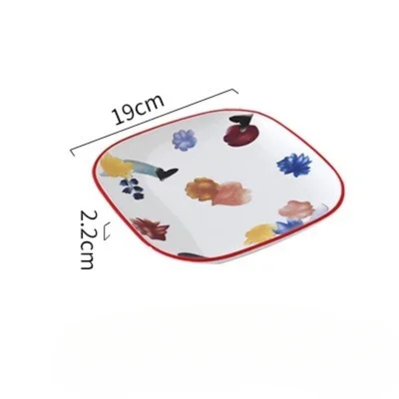 Ceramic Double-ear Baking Pan Cheese Baked Rice Plate Creative Dish Plate Home Oven Special Internet Celebrity Tableware Baking