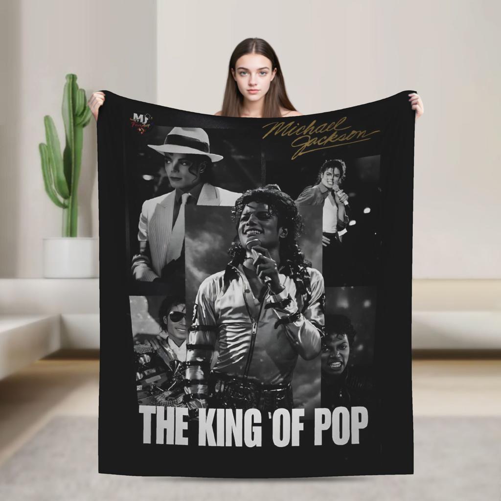 Michaels Jacksons Bad 1988 Pop Music Blanket Flannel  Winter  Lightweight Throw Blankets for Sofa Travel Plush Thin Quilt