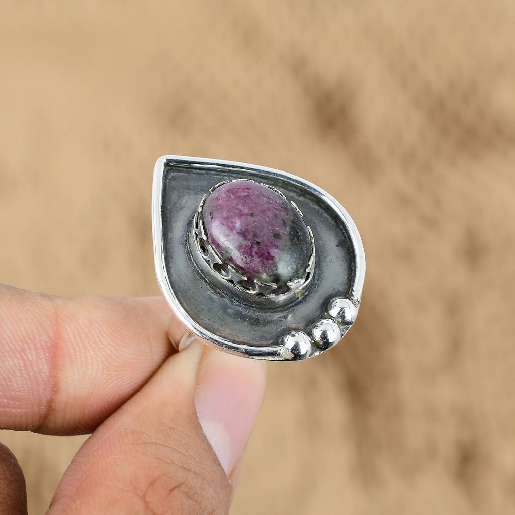 Mothers day Sale 925 Silver Natural Ruby Zoisite Sister Multi Stone Wedding Ring