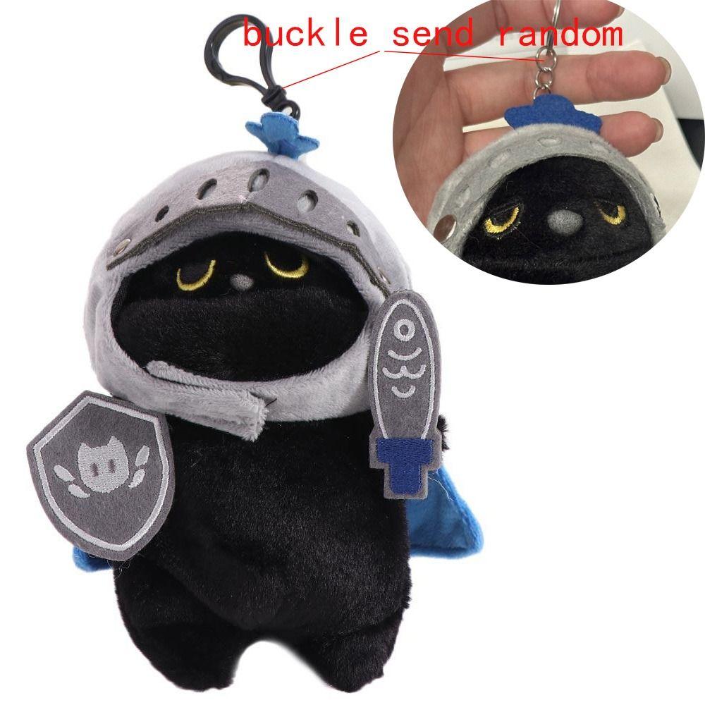 Shield Knight Cat Plush Doll Silly Black Cat Stuffed Toy Decoration Cat Plush Toy  Children