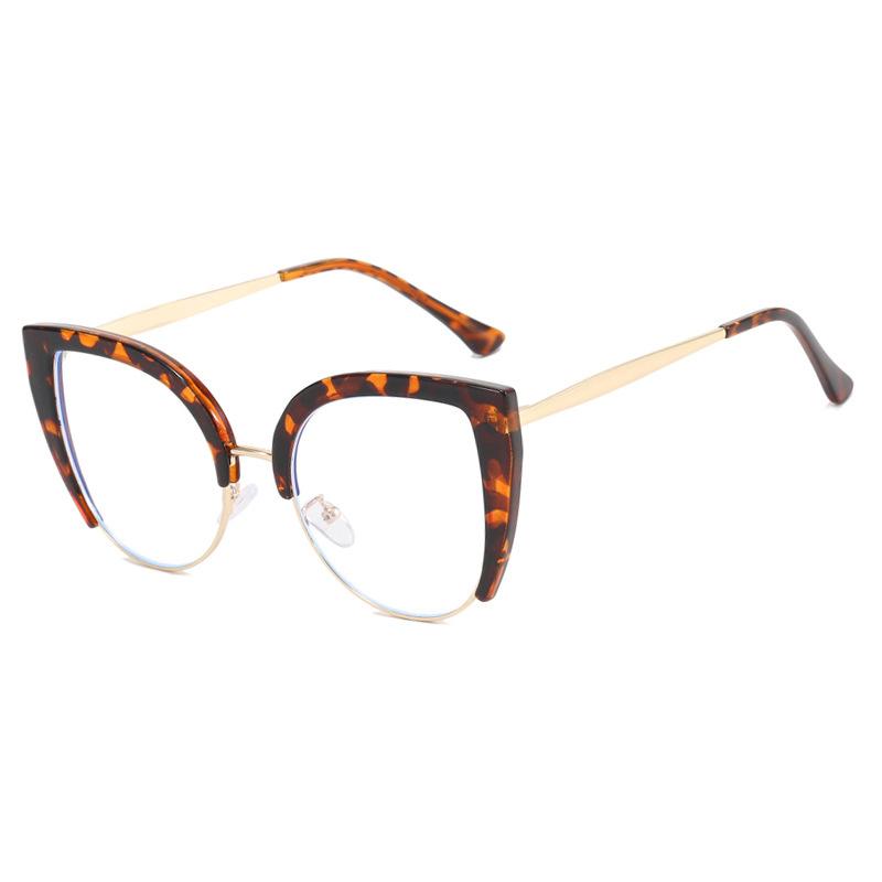 Quality Cat Eye Half Frame Glasses Anti Blue Light Oversized Retro Trend Fashion Eyewear for Women