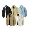 Men's Workwear Jacket for Spring and Autumn, Casual, Loose Fit, Men's Lapel, Versatile Retro Shirt