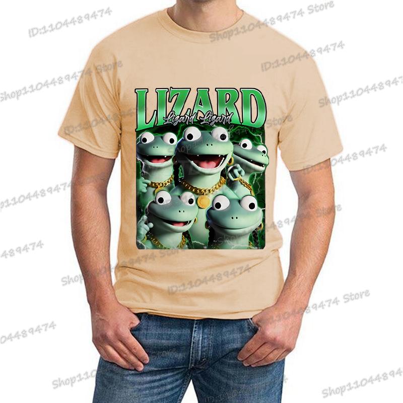 2025 Lizard Lizard Lizard Meme T Shirt Men Women Hippie Vintage Short Sleeve Tees Y2K Funny Design Casual Unisex Tshirts