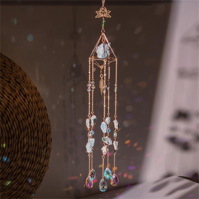 Suncatchers Prismes Pendants Handmade Crystal Windchime Suncatchers Window Hanging Decorations for Window Bedroom