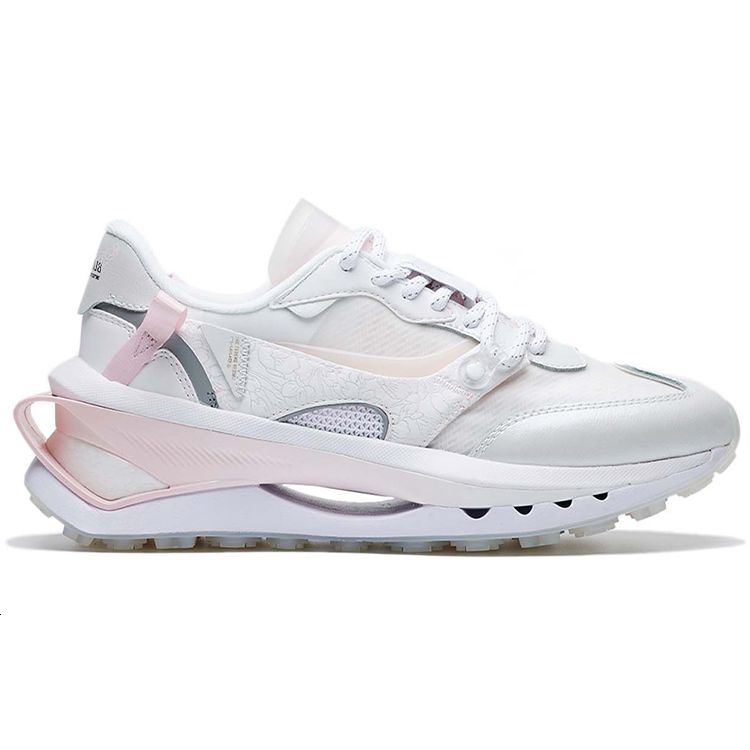 Li Ning Fangyuan Premium Sakura Limited Edition Retro Low-Top Sports Casual Shoes Women Sneakers White Pink AGCS122-1