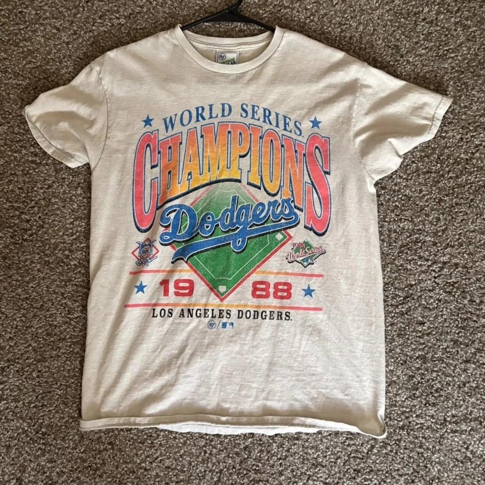 1988 Los Angeles Dodgers Чемпионы Мировой серии белая 100% хлопок Унисекс Футболка M