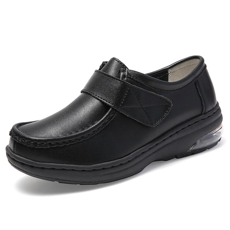 

Женская обувь из натуральной кожи, мягкая подошва, слипоны, белые, на танкетке, повседневная женская обувь, удобная, теплая, модная, рабочая обувь для медсестер 35 чёрный