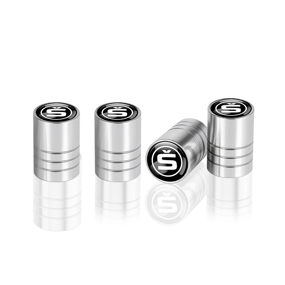 4Pcs Car Wheel Tire Valve Dust Caps Cover Bolt-In Accessories For Skoda S Kodiaq Fabia Kamiq Karoq Octavia 3 A5 A7 Rapid Scala HA5