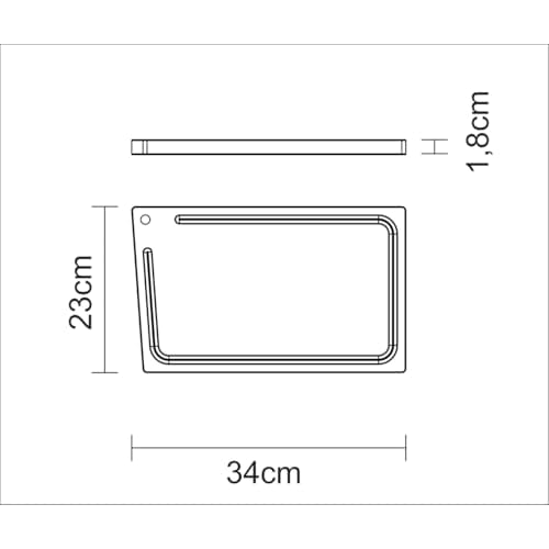 Tramontina Churrasco Essential Cutting Board, Medium, 33cm X 20cm, Lightweight, Reversible, with Meat Tray and Groove, Made In Brazil, 13458/052 TRAMO