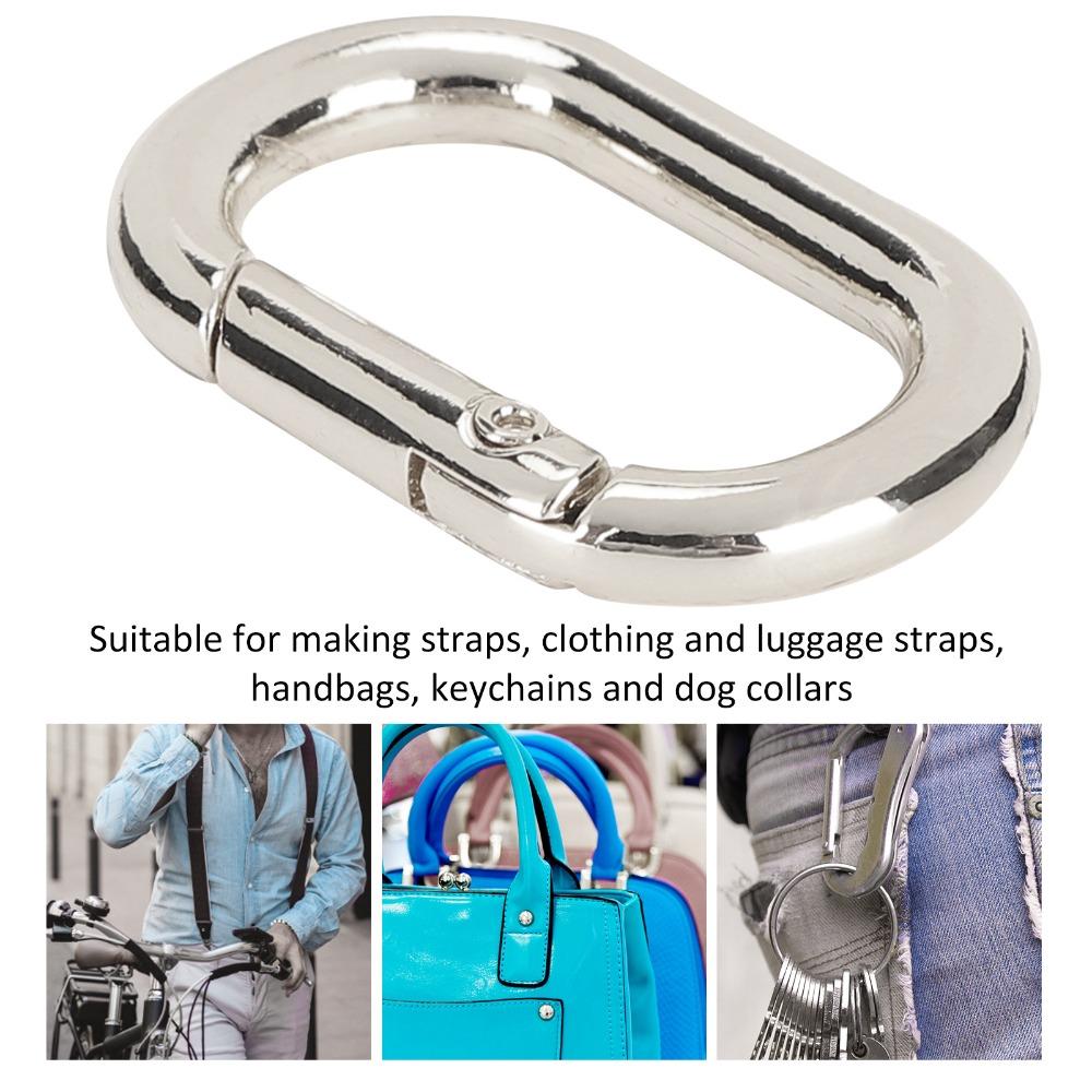 20pcs O-Shape Spring Gate Rings Silver Openable Clasps Metal Hardware Accessories DIY Projects