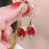 2025 Red Rose Tassel Drop Earrings - Luxury Fashion, Elegant Design, Versatile Accessory