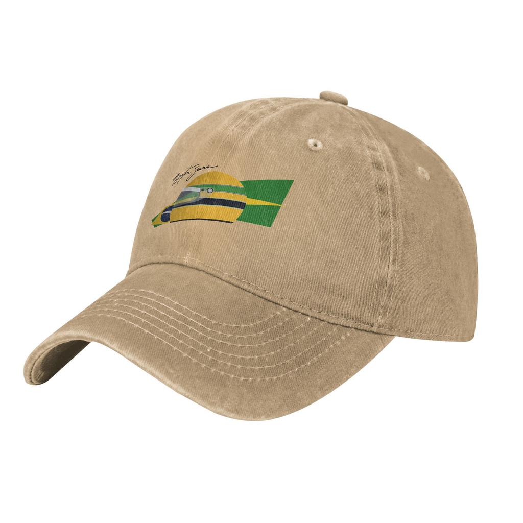 Vintage Ayrton Senna Brazil Helmet Baseball Caps Men Women Distressed Denim Sun Cap  Outdoor All Seasons Travel Soft Caps Hat