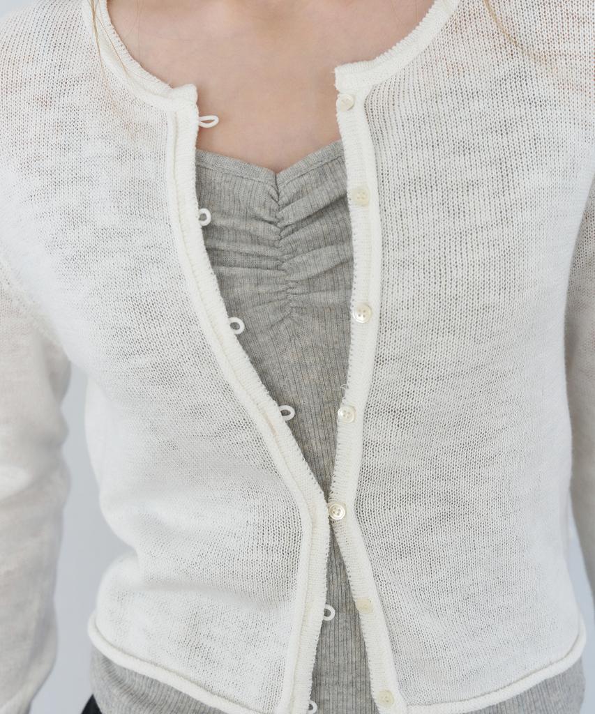 LETTERA Cotton Loop Detail Cardigan