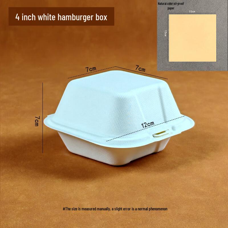 MOLUONA Disposable Wheat Straw Burger & Takeout Boxes