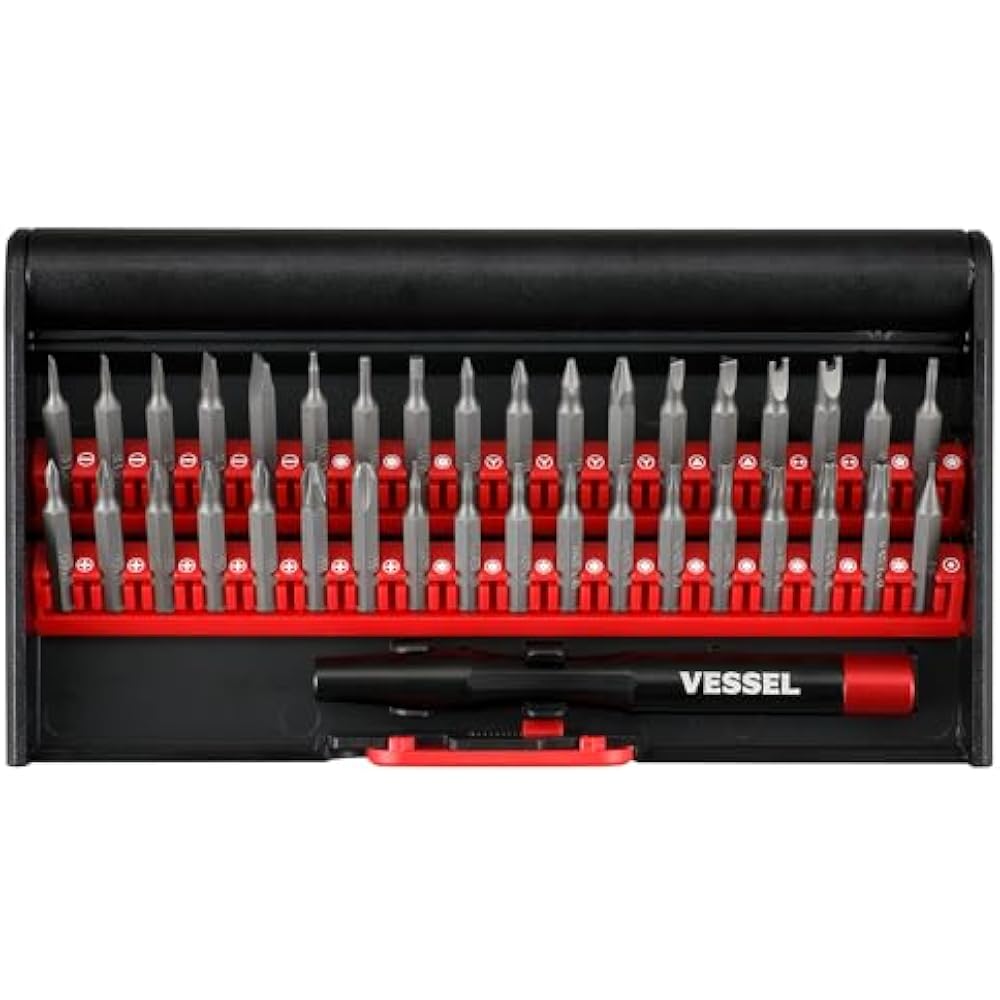 VESSEL (VESSEL) Precision Replacement Screwdriver Bits, Set of 36, Watch, Glasses, Camera, Smartp...