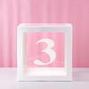 Clear Balloon Box with 26 White Letters for Birthday Party and Baby's First Birthday Decoration