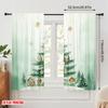 2pcs,2D plane printing Curtain Popular Christmas Tree Village Stars Versatile Polyester Fabric (without rod) Holiday Use for