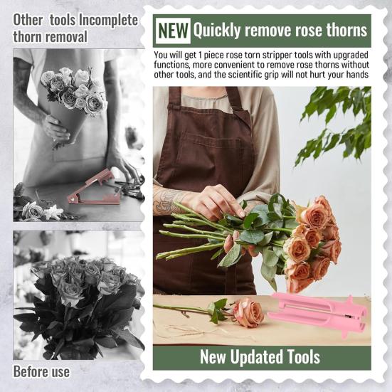 Yousheng 1/2/3/5Pcs Rose Thorn Stripper Flower Cleaner Leaf Stripping Tool Thorn Remover Home Flower Shop Floral Arrangements Florist Supplies