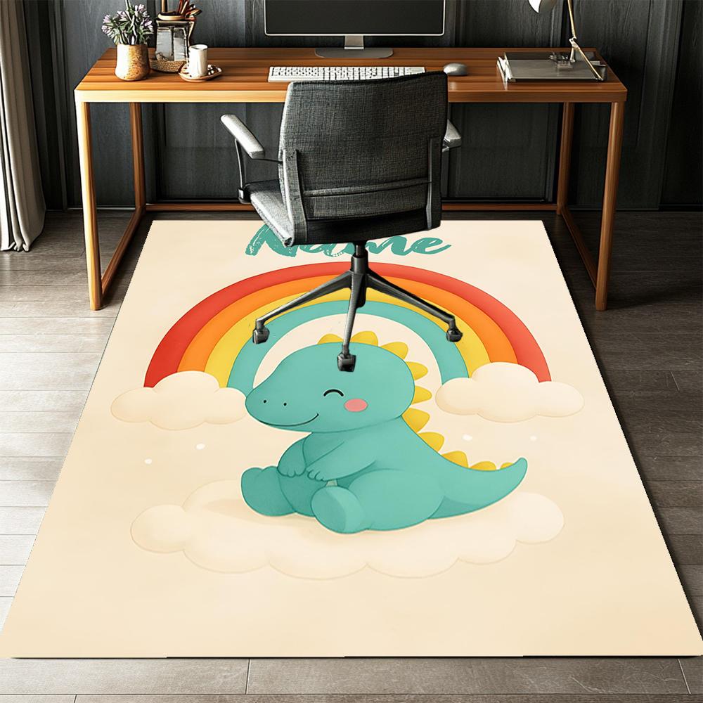 Custom Name Dinosaur Printed Carpet,Rug for Office Chair Living Room Bedroom Kitchen Room Decor Gifts.