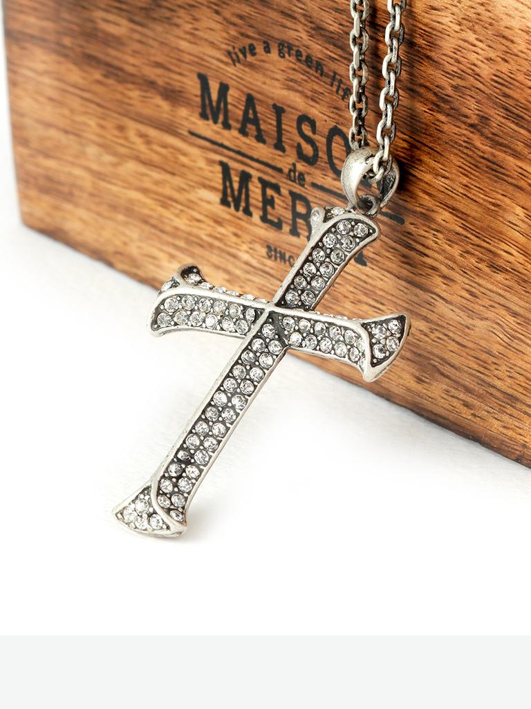 Truepenny Tru-N407 Stone Cross Necklace