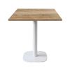 Table 70 X 70 Cm - Model Round White Base Slovenian Oak