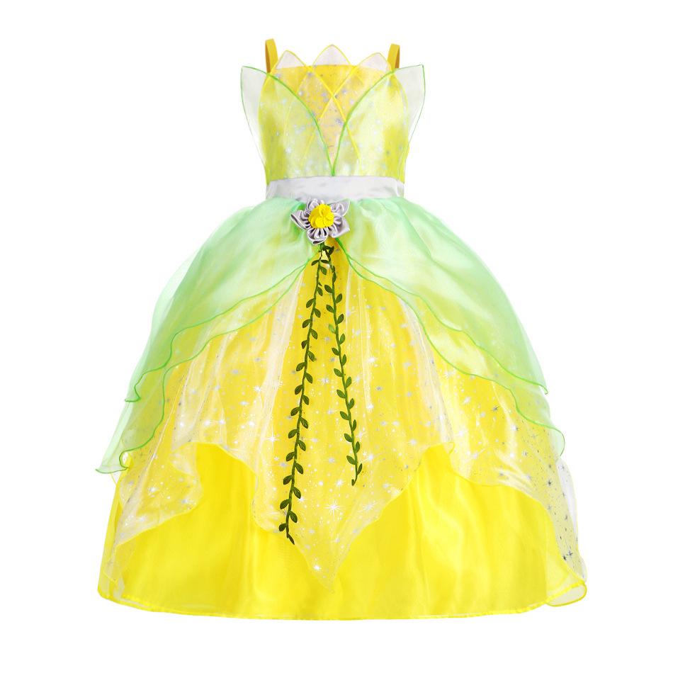 Children's Halloween Green Fairy Tinkerbell Costume Dress