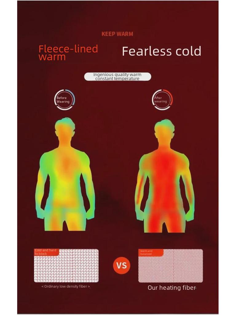 Men's German Velvet Thermal Underwear Suit - Winter Sports Cold-Proof, Thickened Running Tights and Pants.