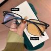 Intelligent Color Changing Minus Eyeglasses with Diopter 0 To -4.0 Vintage Square Half Frame Pochromic Near Sight Glasses