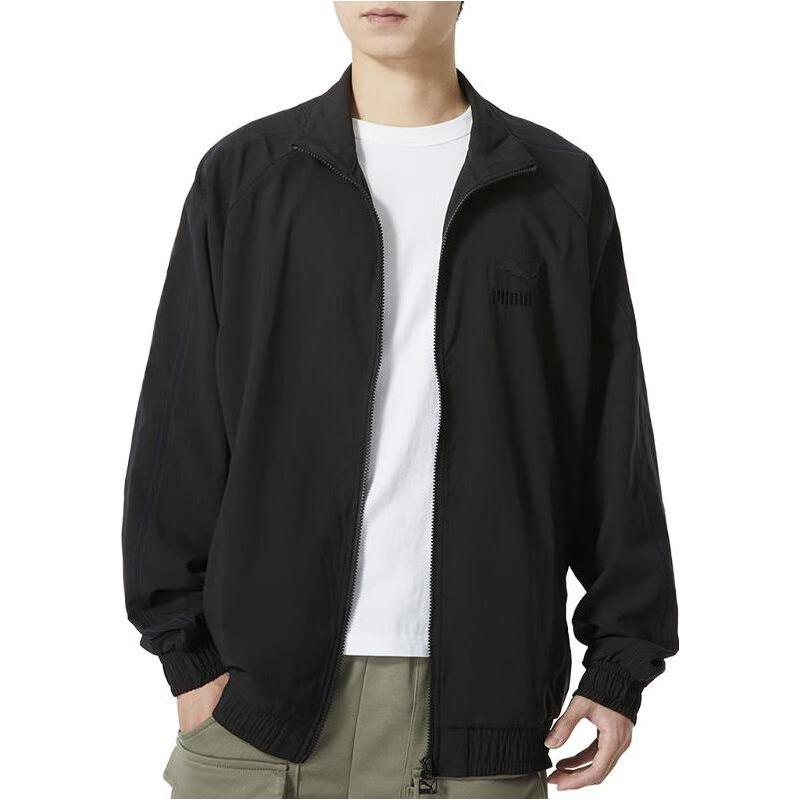 Puma Solid Color Breathable Running Casual Jacket Men Jackets Black 623023-01